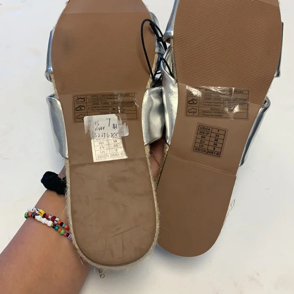 Forever 21 silver espadrille sandals